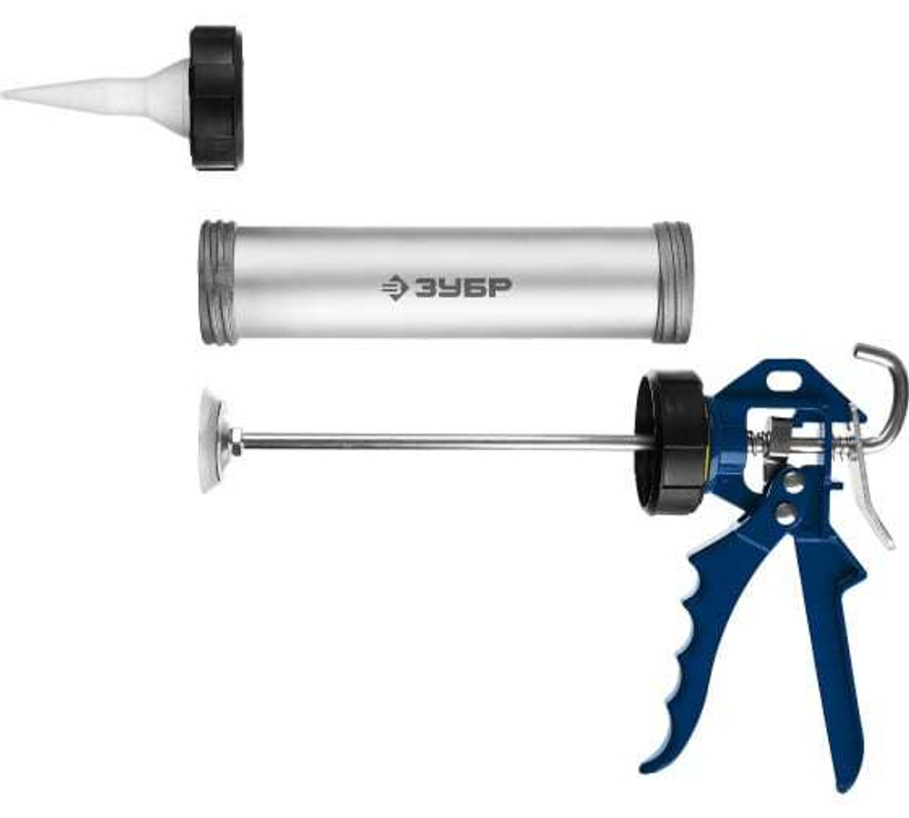 ПИСТОЛЕТ ДЛЯ ГЕРМЕТИКА ЗУБР 600МЛ ЗАКРЫТЫЙ АЛЮМ КОРПУС 06633-60