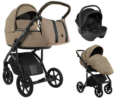 Детская коляска Roan Bass Next 2.0 3 в 1 с автокреслом Pituso Baesa Pro Black BSN/42/2 Mocha Mousse/Black/руч.Cappuccino