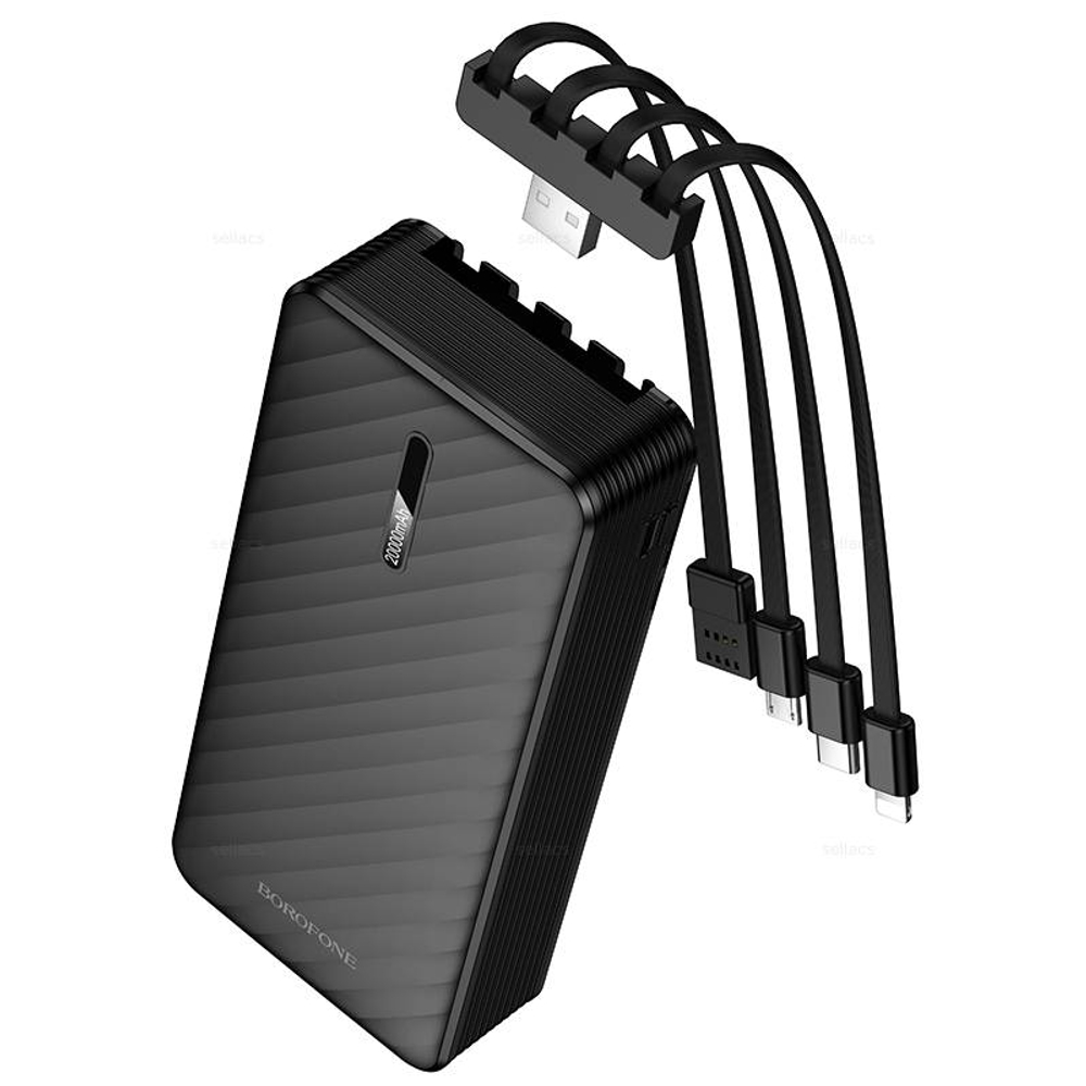 Borofone BJ84 Smooth портативный аккумулятор с 4 кабелями (10000mAh) (black)