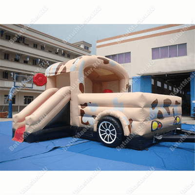 Коммерческий надувной батут "Военный автомобиль"