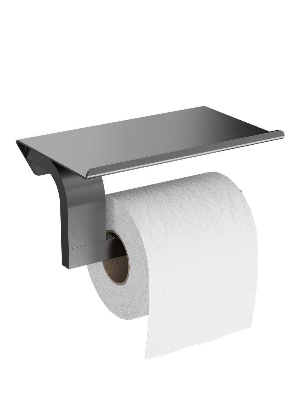 Держатель для туалетной бумаги STWORKI Вестфолл S08345GB настенный, вороненая сталь, с полкой