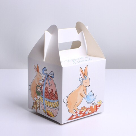 Коробка сборная «Счастливой Пасхи», 14 х 14 х 14 см 7319245