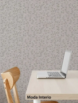 Обои винил на флизелине, веточка на серо-бежевом, метровые, для гостиной, Tenero (Moda interio, арт.32688-55)