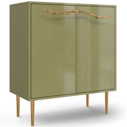 Комод Арт Колор Стайл Голд с 2 полками Зеленая олива