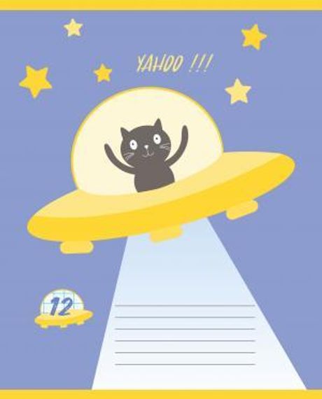 Dəftər Academy Кот в Космосе damalı 12 vərəq А5