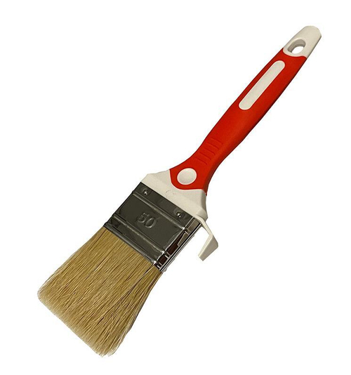 Кисть плоская  PARADE   30мм  ДЛЯ  ЭМАЛЕЙ,  натур. светлая  щет, 2-х комп. руч.  (Лакра) 7104011