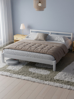 Кровать двуспальная 160x200 Тарва из сосны c настилом, белая