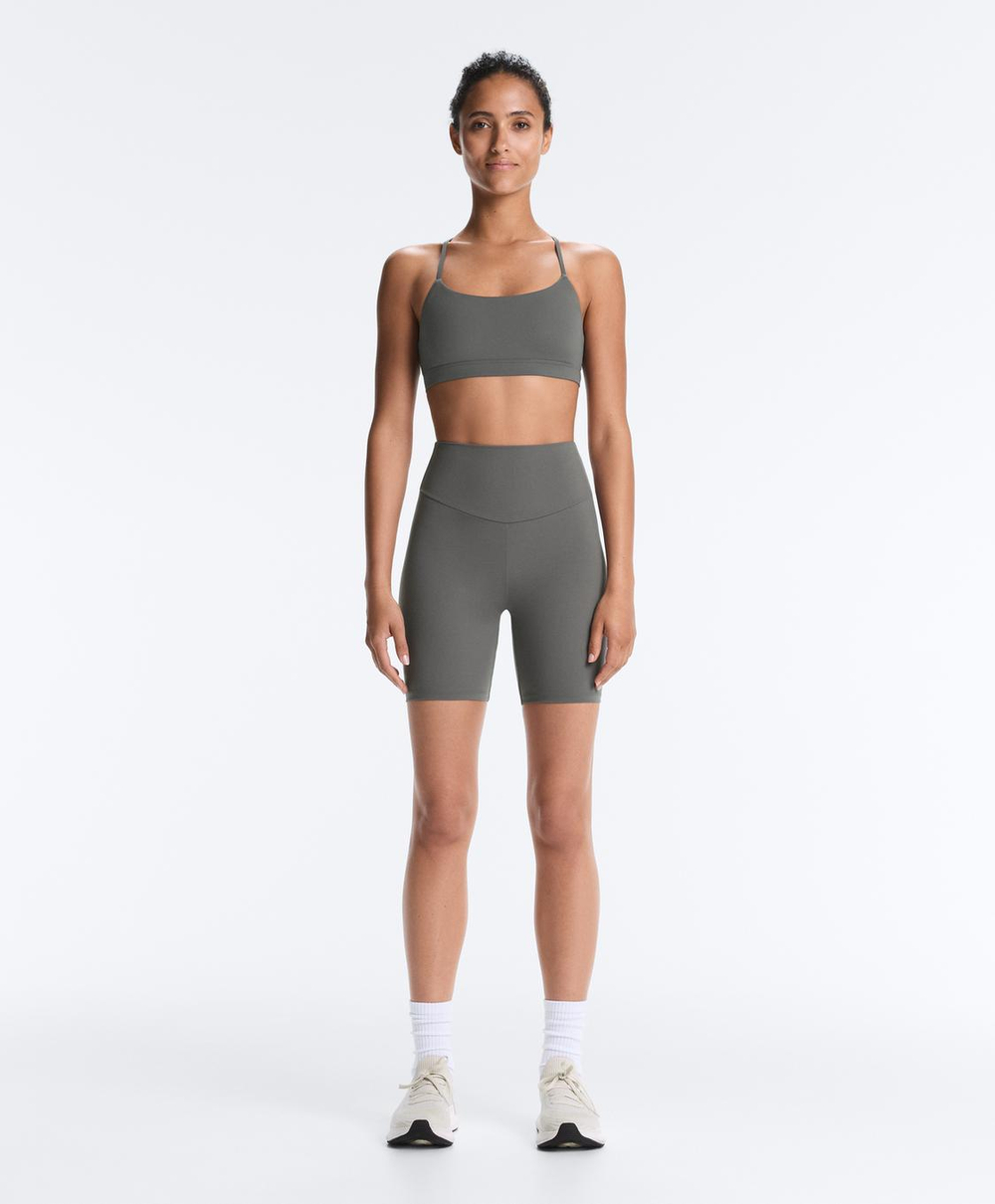 OYSHO Легинсы-велосипедки Comfortlux с высокой посадкой длиной 20 см, серый