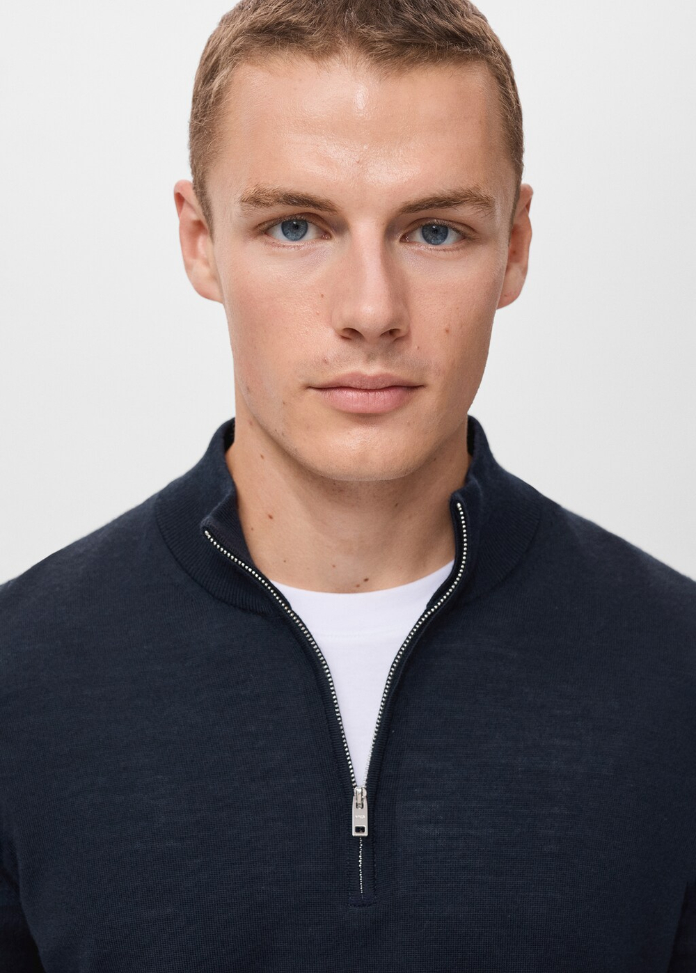 Свитер с воротником перкинс из 100% мериносовой шерсти