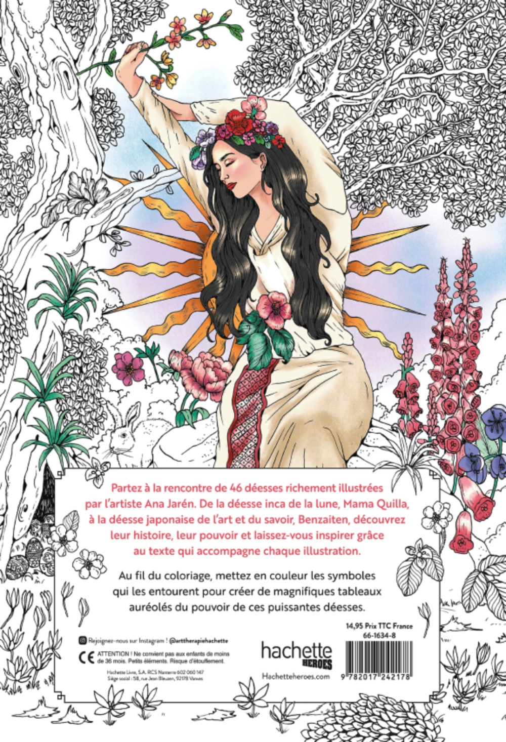 Hachette раскраска по номерам Déesses - Livre de coloriage