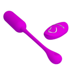 Лиловое виброяйцо Lechies с пультом ДУ (Цвет: лиловый)