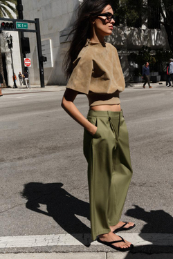 ZARA БРЮКИ ЧИНОС ПРЯМОГО КРОЯ, ХАКИ