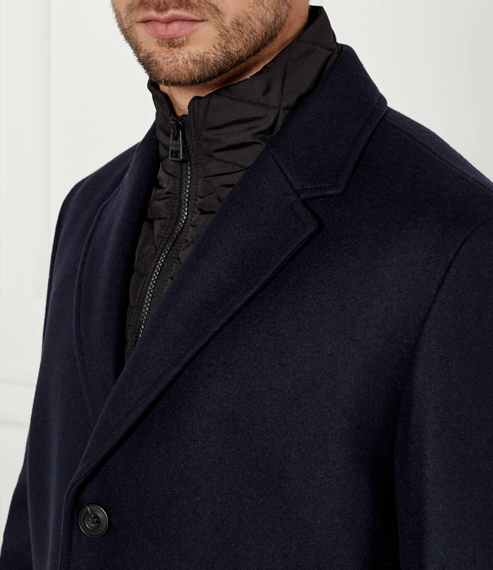 Шерстяное пальто Milogan2441 HUGO - темно-синий(50528836)