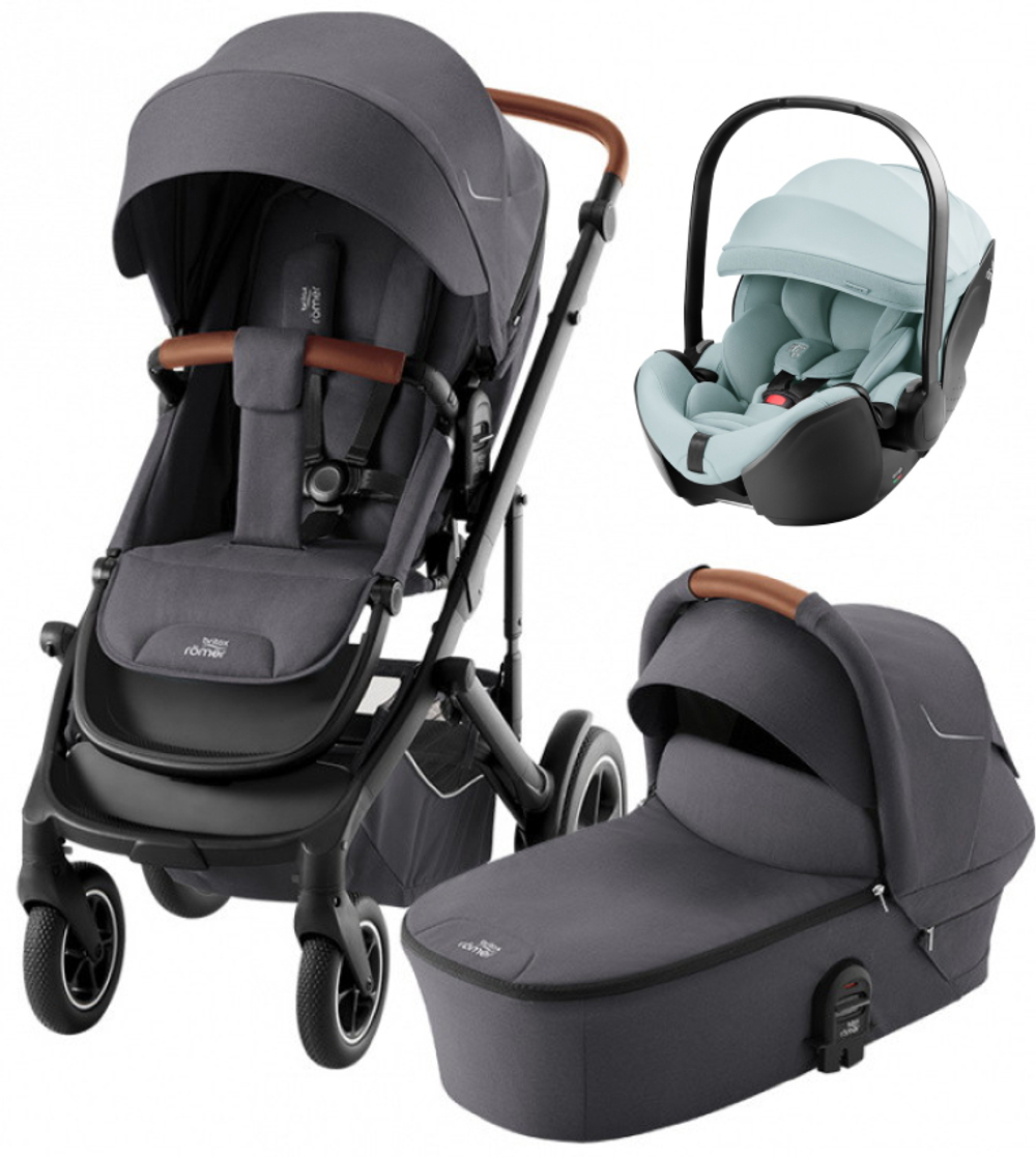 Коляска 3 в 1 Britax Roemer Smile 5Z и автокресло Baby-Safe PRO Style Harbor Blue Midnight Grey