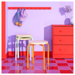 Табурет - DOMSTEN IКЕА, 45 см, бежевый/ оранжевый, ДОМСТЕН ИКЕА