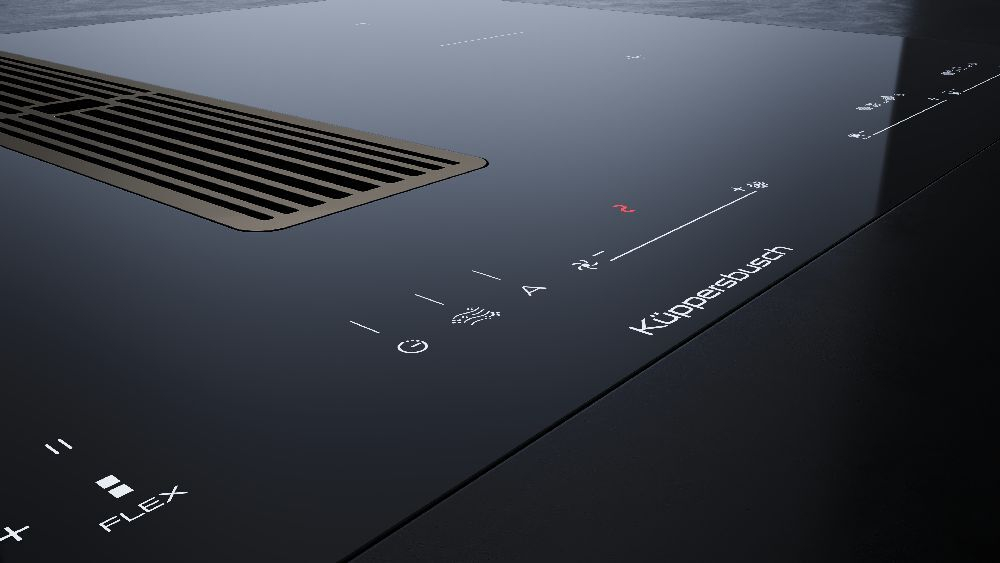 Индукционная варочная панель с вытяжкой Kuppersbusch KMI 8590.0 SR Black Chrome