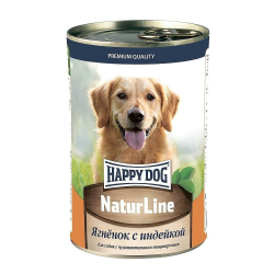 Влажный корм Happy Dog Natur Line для собак с ягненком и индейкой, банка 410г