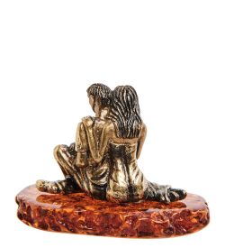 Народные промыслы AM-3128 Фигурка «Семья» (латунь, янтарь)