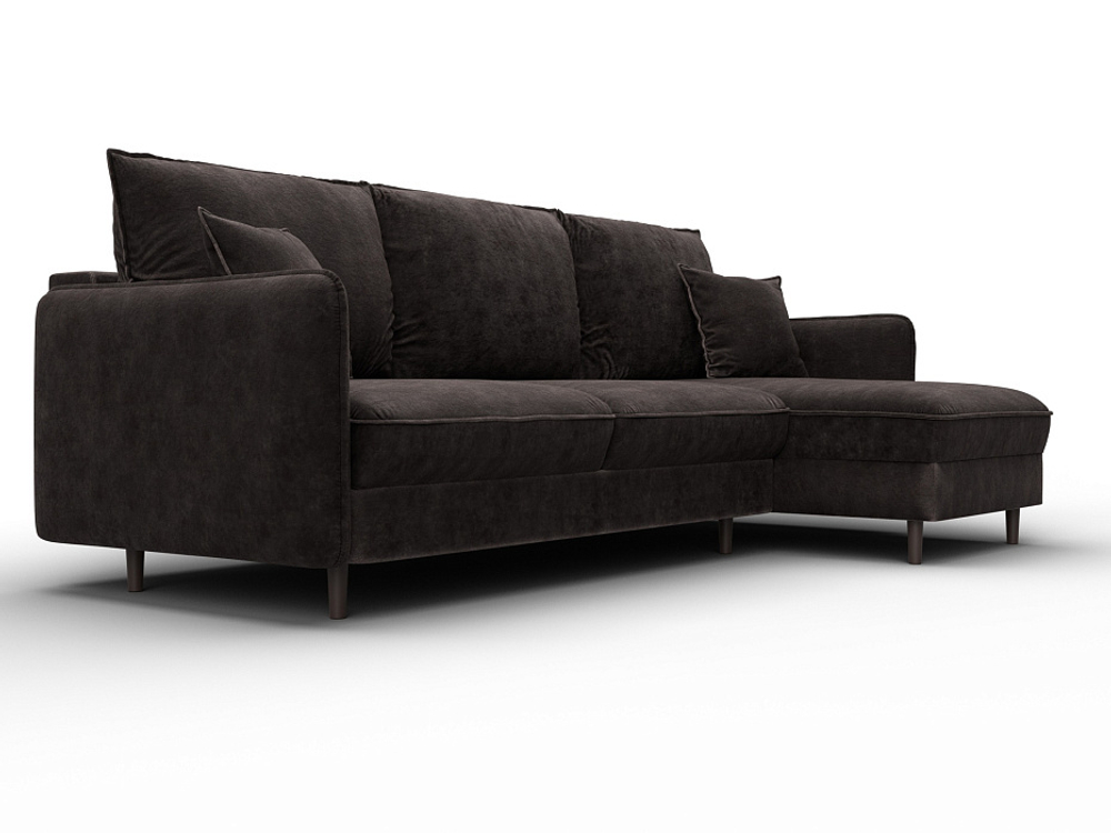 Диван угловой Лига-064 НПБ угол универсальный ВЕЛЮР BRUT 17 коричневый