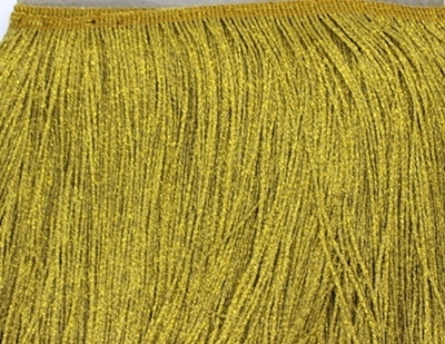 Тесьма текстиль бахрома люрекс, ш. 15 см, золото