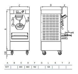 Батч-фризер для мороженого STAF59 HBX800 W