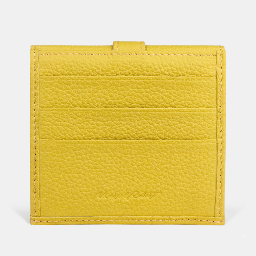 Картхолдер-кошелек Perle из кожи теленка, желтого цвета