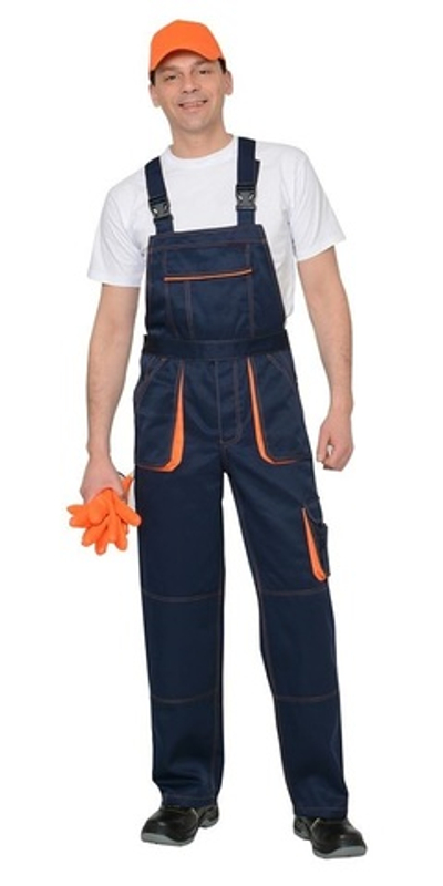 Полукомбинезон Темно-синий с оранжевым