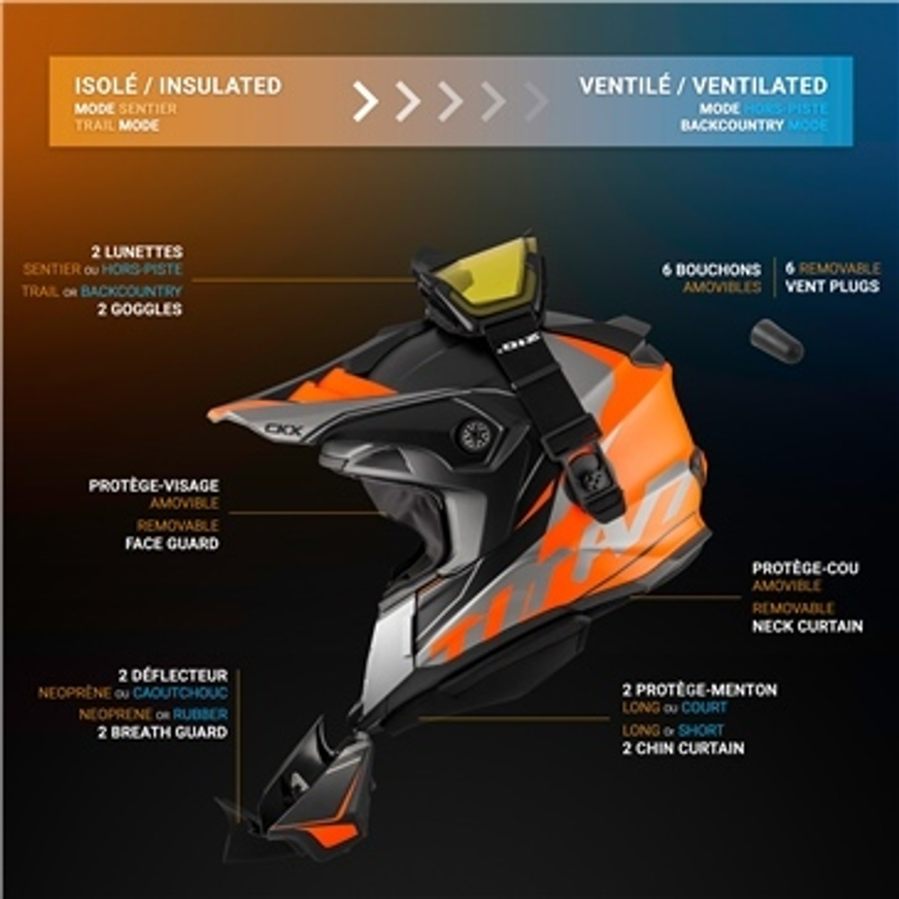 Шлем бэккантри CKX TITAN CLIFF 210, с очками