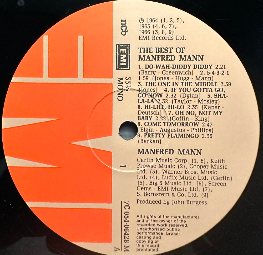 Manfred Mann - The Best Of Manfred Mann (Швеция 1977г.)