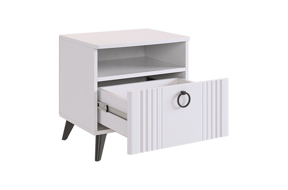 Тумба прикроватная (Белое дерево/Белый матовый)