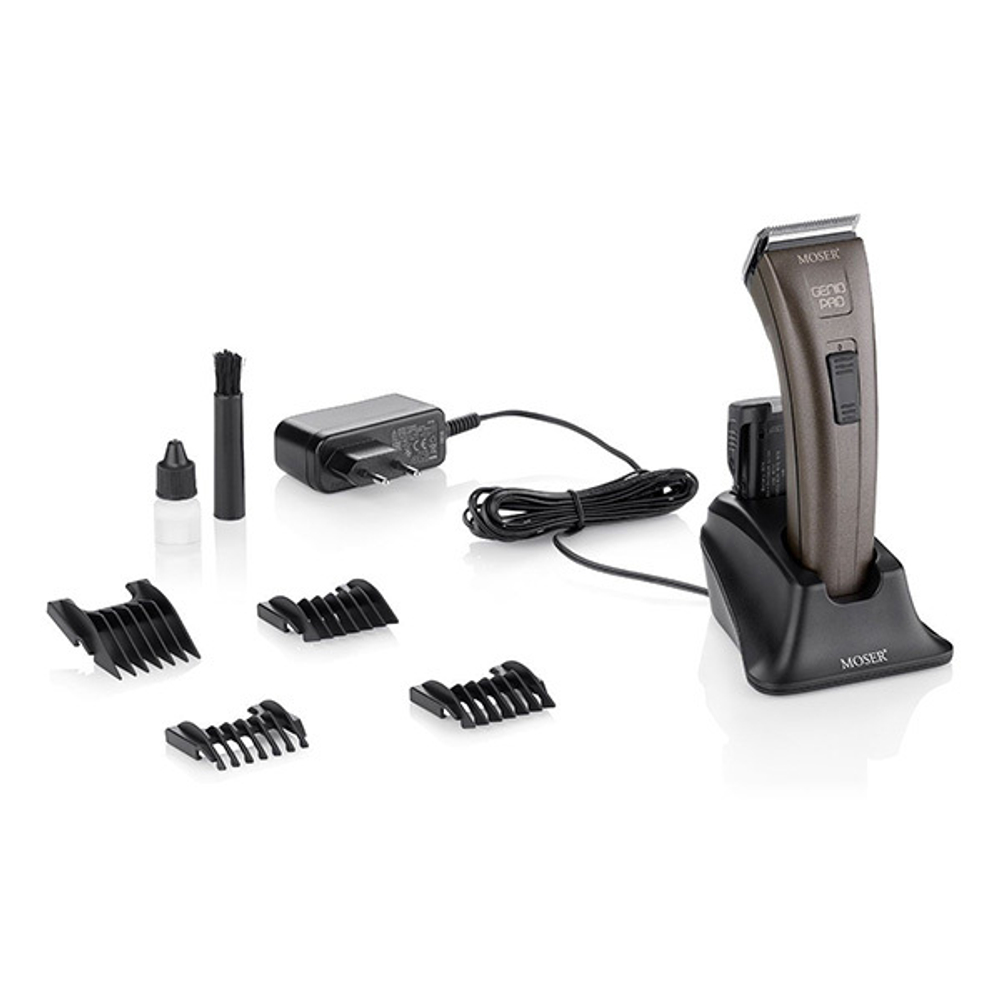 Машинка для стрижки волос с двумя аккумуляторами Moser Genio Pro Braun Metallic 1874-0050