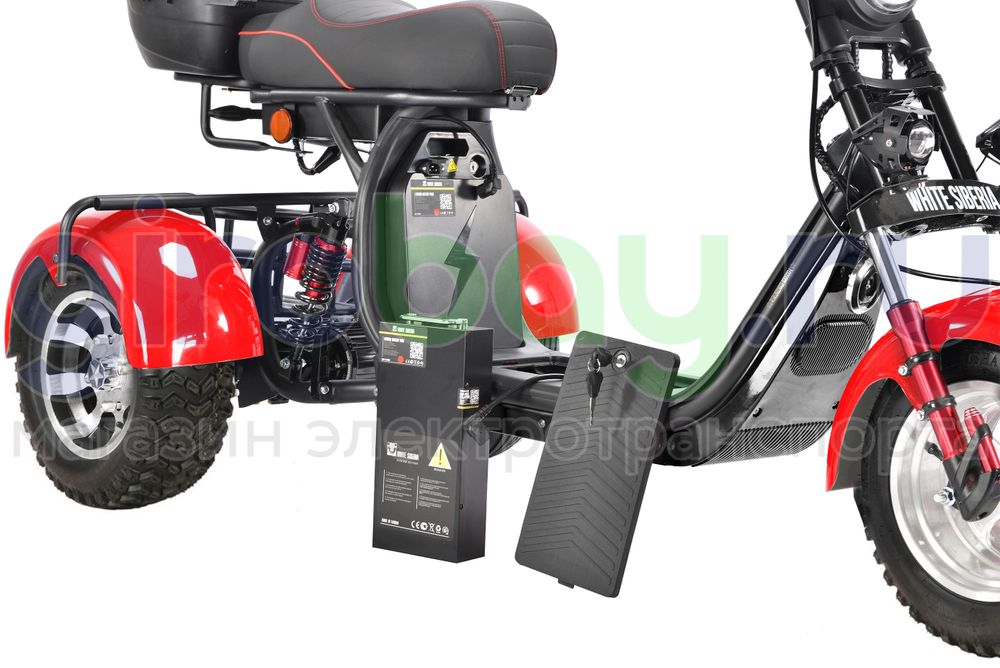 Электроскутер WHITE SIBERIA PRO TRIKE 3000W OFF-ROAD (Красный) фото №8