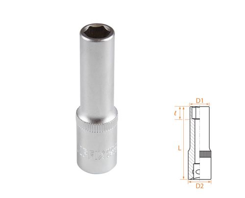 AFFIX (AF00130009) Головка торцевая глубокая шестигранная 3/8", 09 мм