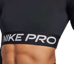 Женская теннисная футболка   Nike Pro 365 Dri-Fit Cropped Long-Sleeve Top - black/white