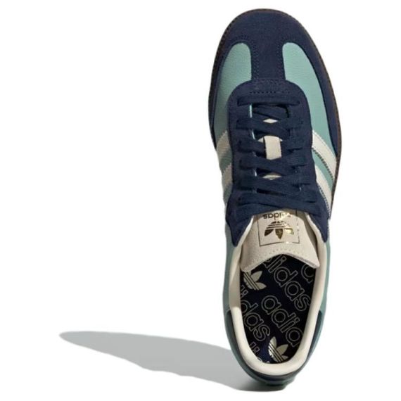 Кроссовки adidas originals SAMBA OG для скейтборда Низкие тона Туманно-зеленый/Кремово-белый/Полуночный инди-Женски