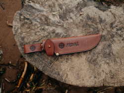 Ножны-чехол для ножа кожаный с гардой Prival НГ-1  Premium,  для клинка до 135х45мм