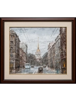 Картина маслом "Невский проспект. 80-ые" Стеняев