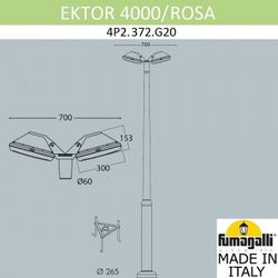 Фонарный столб Fumagalli Rosa 4P2.372.G20.LYF1R