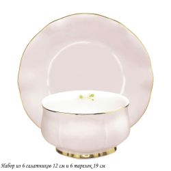 Lenardi 133-361 Набор 6 салатников 12см и 6 тарелок 19см MULTICOLOR в под.уп.(х4)Фарфор