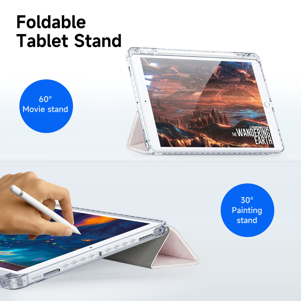 Чехол книжка розового цвета от Dux Ducis для iPad 7, 8, 9, (10.2), iPad Air 3, iPad Pro 10.5 (2017), серия Unid Series Case