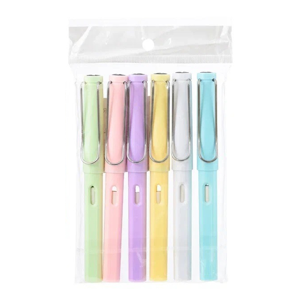 Карандаш вечный, чернографитный, Basir, с ластиком, разноцветные пастельные цвета корпуса, 6 шт