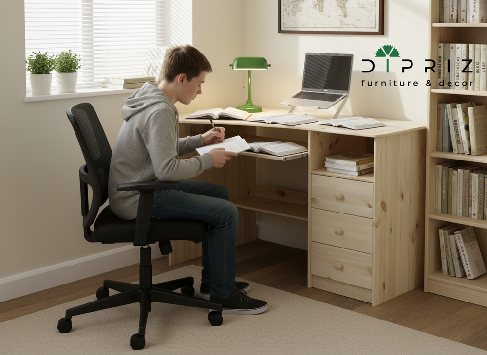 Стол письменный, компьютерный Корнер из сосны, лакированный