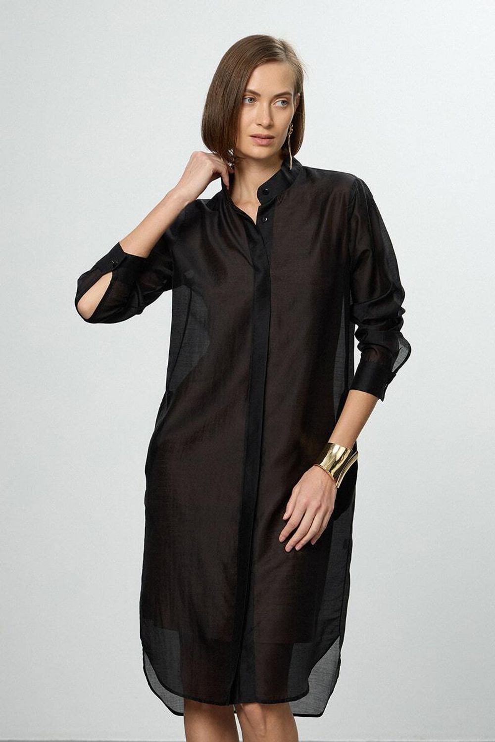 Платье Леон черный шифон