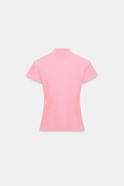 ZARA ТОП ИЗ ТРИКОТАЖА С РЕЛЬЕФНЫМ УЗОРОМ, РОЗОВЫЙ