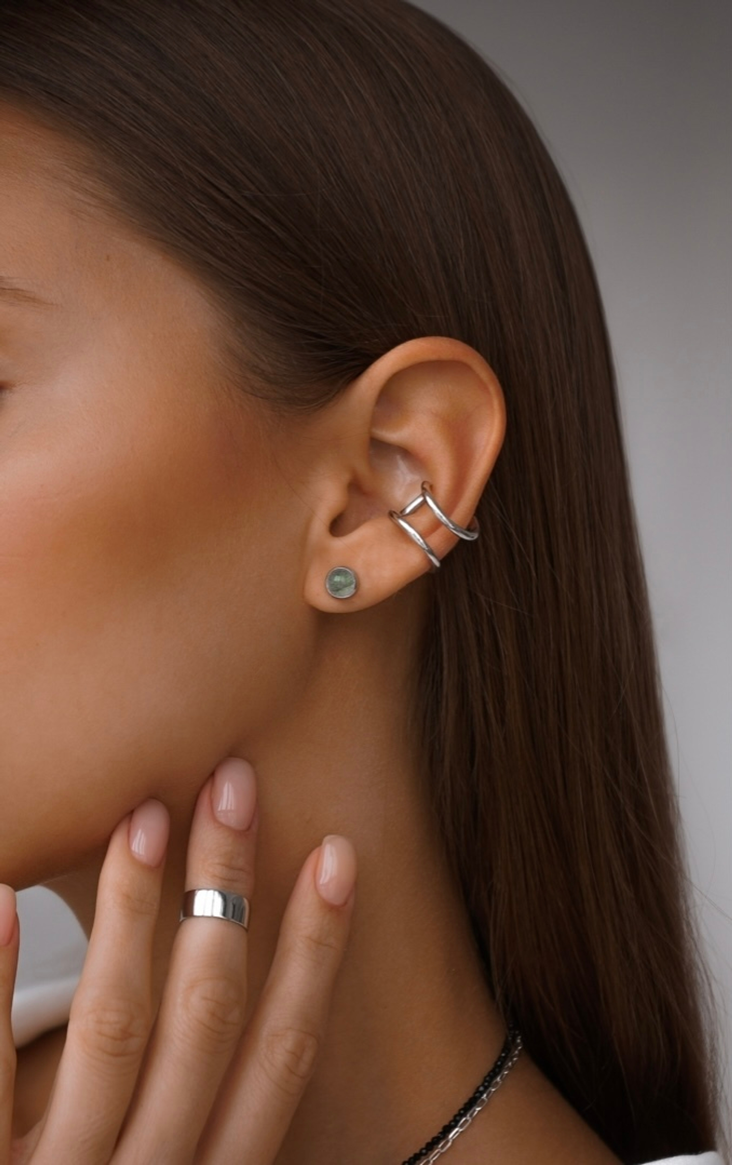 Пусеты мини Sunset с лабрадоритом