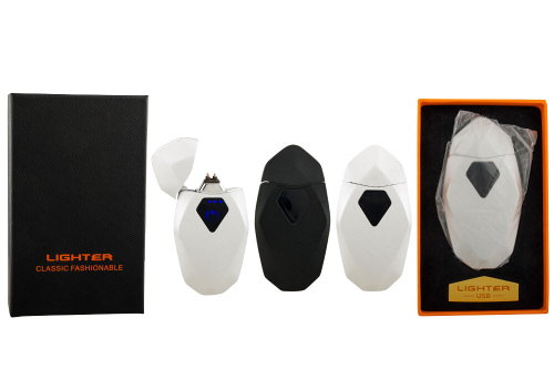 Зажиг.Сувенир метал USB эл. дуга с отк кр  камень 809