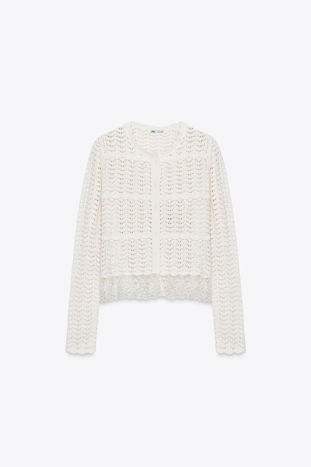 ZARА ВЕЛЮРОВЫЙ КАРДИГАН, ЭКРЮ