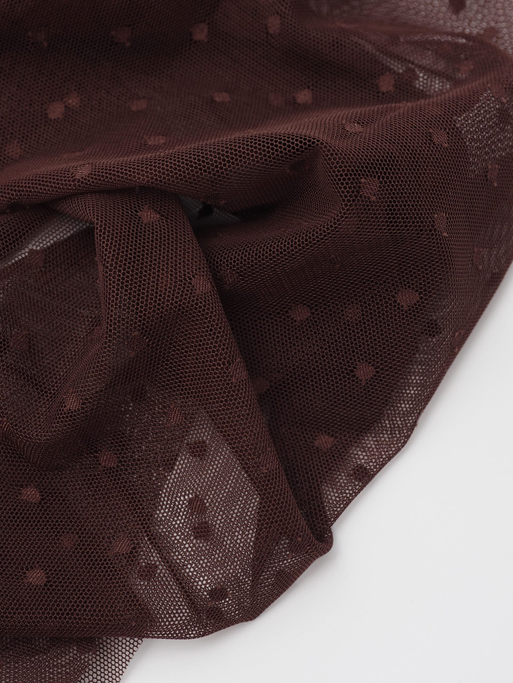 Сетка эластичная горошек шоколад метражом