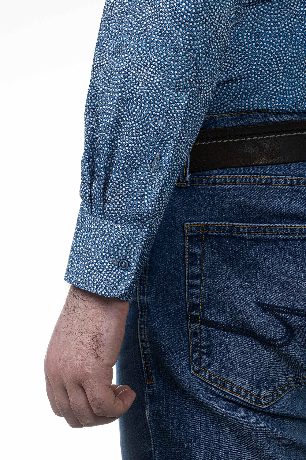 Сорочка мужская ZEER длинный рукав, цвет синий 56341 09