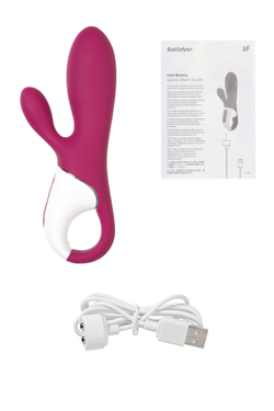 Вибратор Satisfyer Hot Bunny с клиторальным стимулятором, красный
